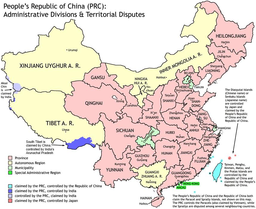 APPENDIX A FIGURE 1 Administrative divisions of China Source: