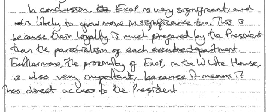 Examiner Comments This is an impressive answer, not so much in the quantity of information it conveys but in the quality of the analysis and command of detail.