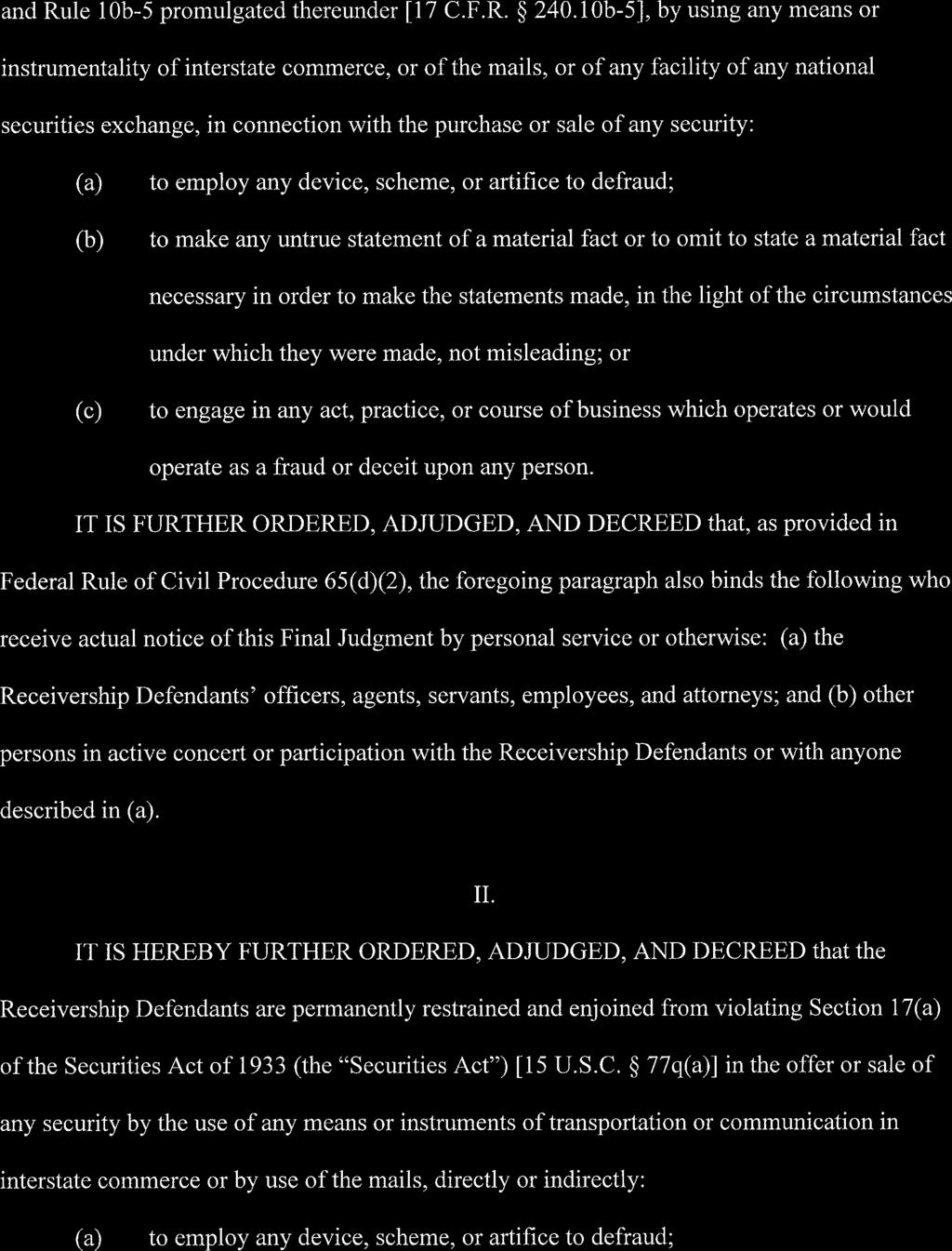 Case 1:14-cv-01002-CRC Document 238 Filed 03/08/19 Page 8 of 11 and Rule lob-5 promulgated thereunder [17 C.F.R. 240.