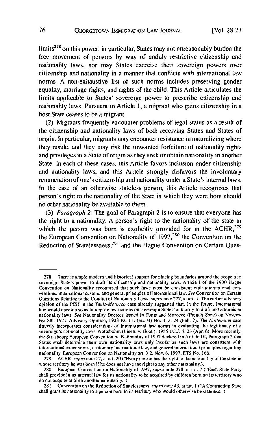 76 GEORGETOWN IMMIGRATION LAW JOURNAL [Vol.