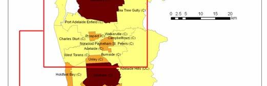 3.1.2. Density In this section, the paper analyzes the population densities across the Adelaide SD.