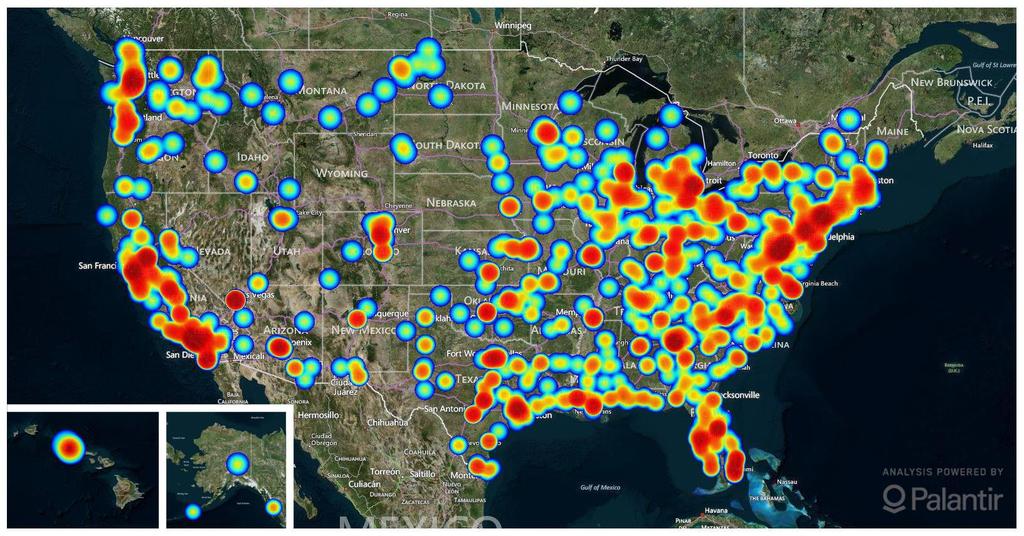 Location of Potential Trafficking Cases (where known) 21,947 phone calls 1,275 emails