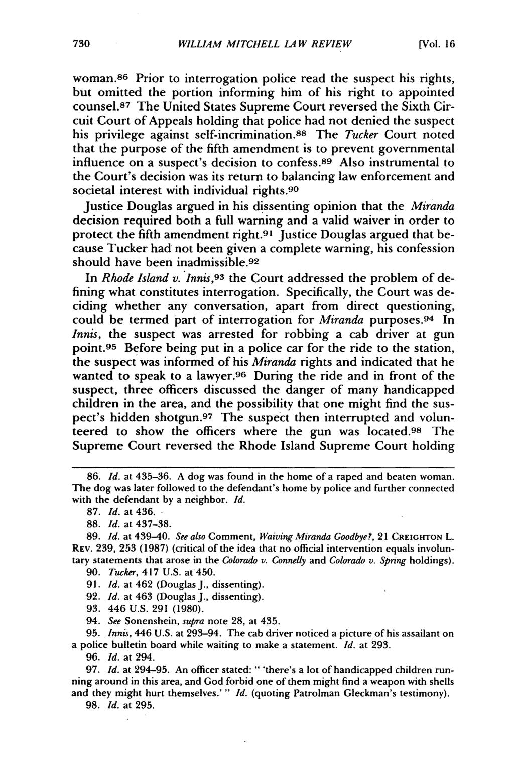 William Mitchell Law Review, Vol. 16, Iss. 3 [1990], Art. 7 WILLIAM MITCHELL LAW REVIEW [Vol. 16 woman.