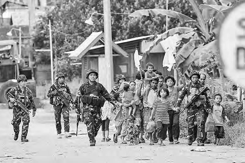 Later, the president s spokesman said Duterte was using heightened bravado to lift troop morale.