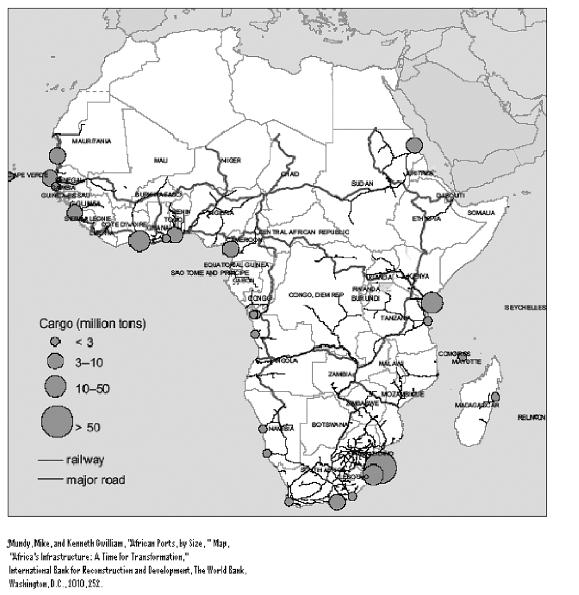 Appendix I African Ports, by Size Mundy, Mike, and Kenneth Gwilliam, African Ports by Size, Map, Africa s Infrastructure: A