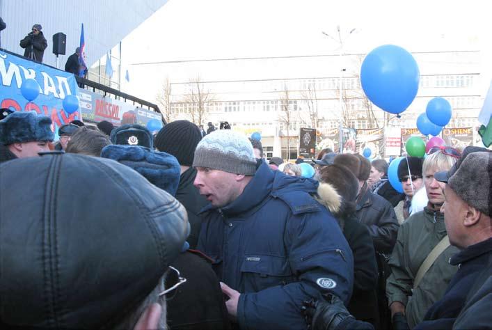 At the March 20th demonstration several young men began ripping down posters that mentioned Deripaska, and yelled that