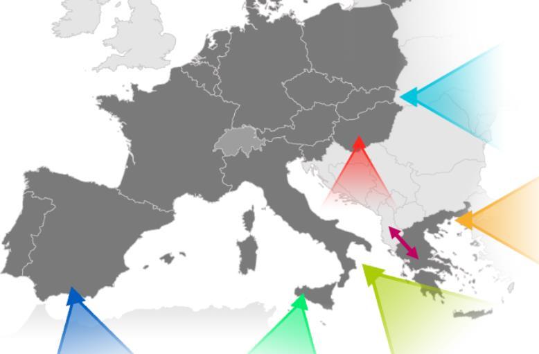 Smuggling routes in the Mediterranean: