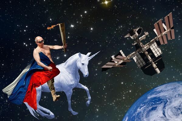 How United Russia Maintains National Politics Putin Rides his unicorn to the moon to maintain national policies.