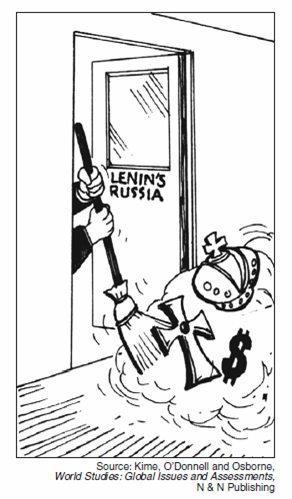 4) In the view of this cartoonist, Russia under Lenin s rule was characterized by A.