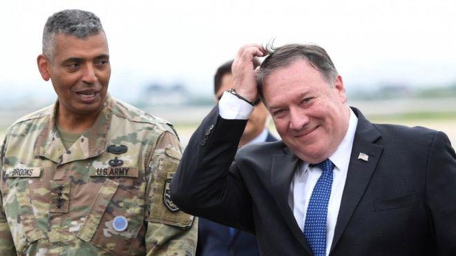 Trump Kim summit: US wants 'major N Korea disarmament' by 2020 1 hour ago Image copyright REUTERS Image caption Mike Pompeo (right) is in Seoul, South Korea, to discuss the outcome of Mr Trump's