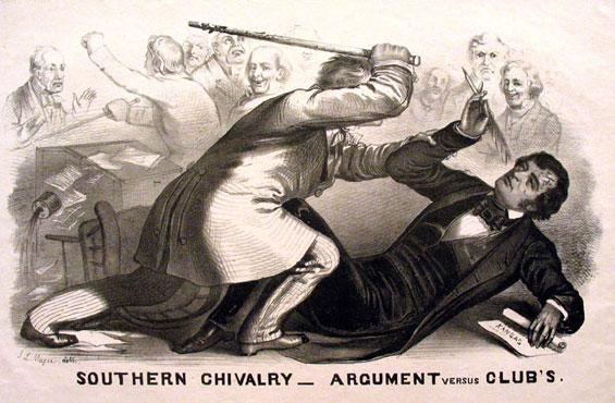 Caning of Charles Sumner (1856) v Senator Charles Sumner gave a speech called The Crime Against Kansas in which he severely criticized proslavery forces in Missouri and Senator Andrew Butler v