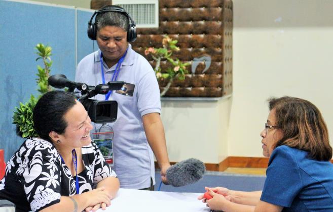Page 6 FFA Interviews President President Heine was interviewed at the margins of the 47 th Pacific Islands Forum by Forum Fisheries Agency (FFA) media team following the SIS Leaders meeting.