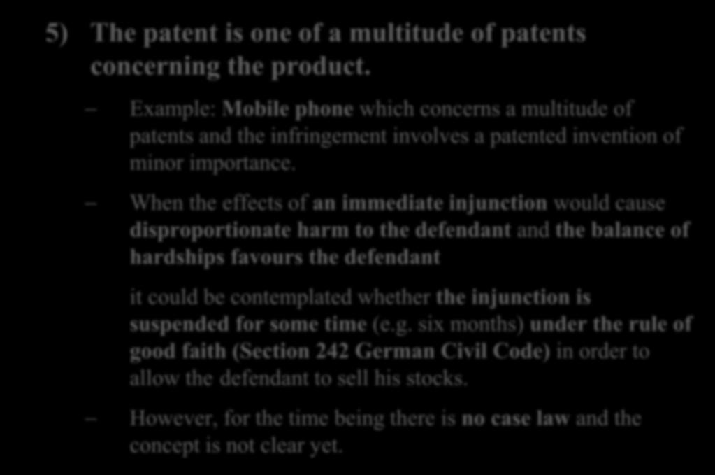 5) The patent is one of a multitude of patents concerning the product. IV.