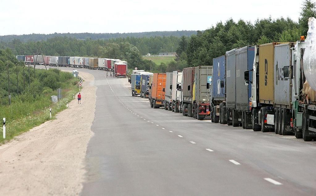 Trucks spend around 47% of the trip time waiting at