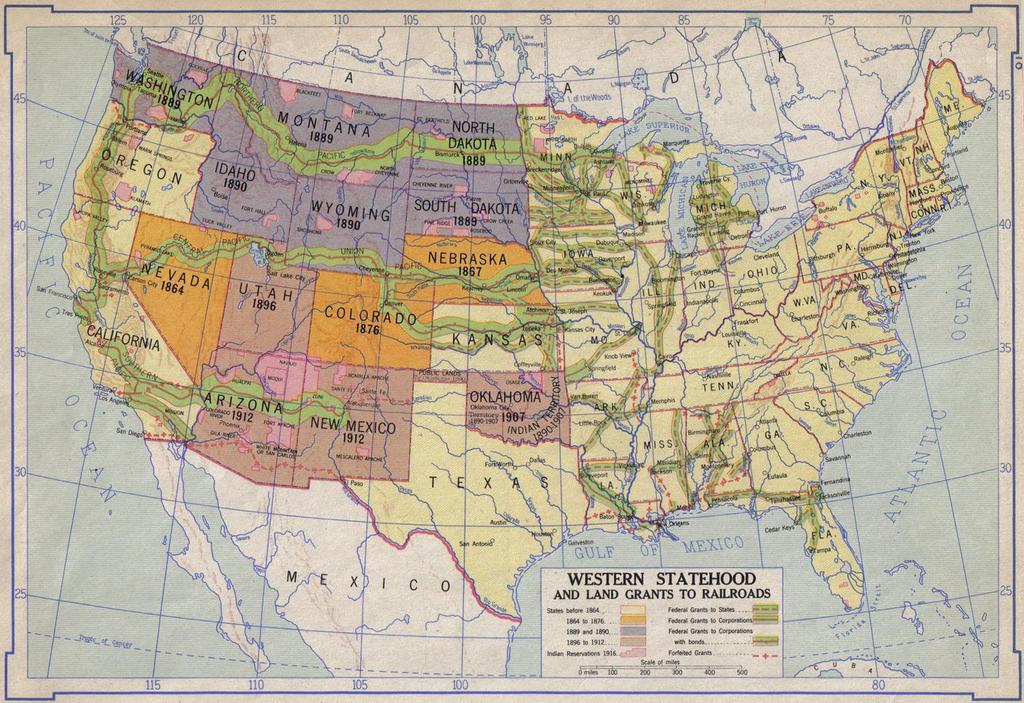 Long distance Transportation American Trans-Continental Rail (1869)