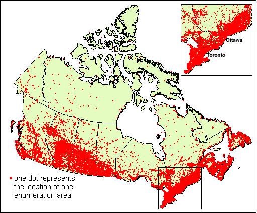 90% of Canadians live within