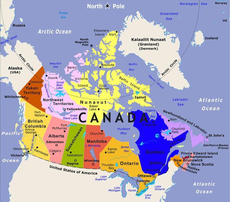 Where in the World is Canada? Located in the northern and western hemisphere. Part of the North American Continent.