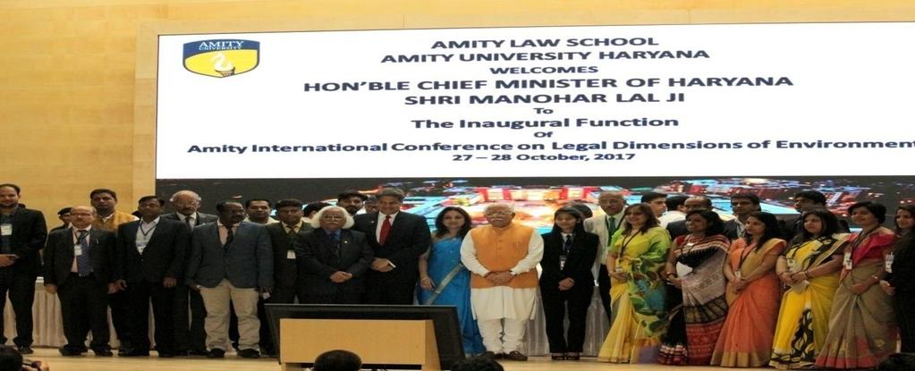 Inauguration of the Amity International Conference on Legal Dimensions of Environment by Chief Minister of Haryana Shri