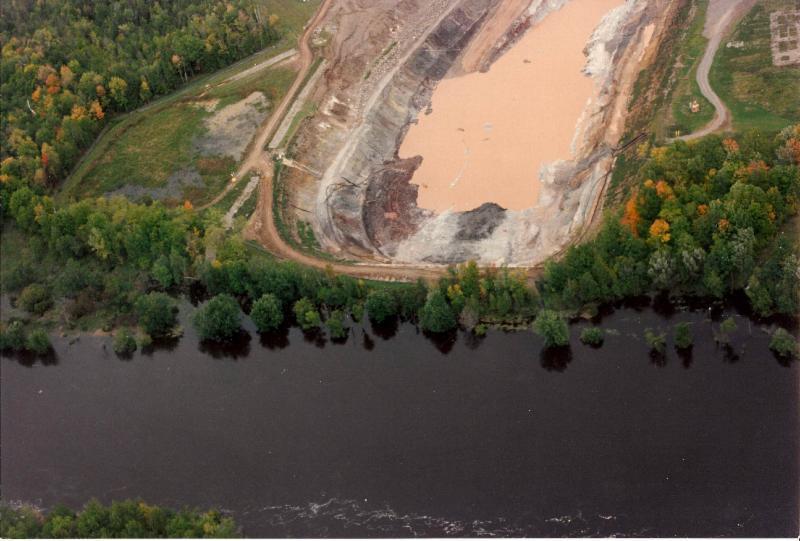 2018 The Flambeau mine during flooding time along the Flambeau River in Rusk County.