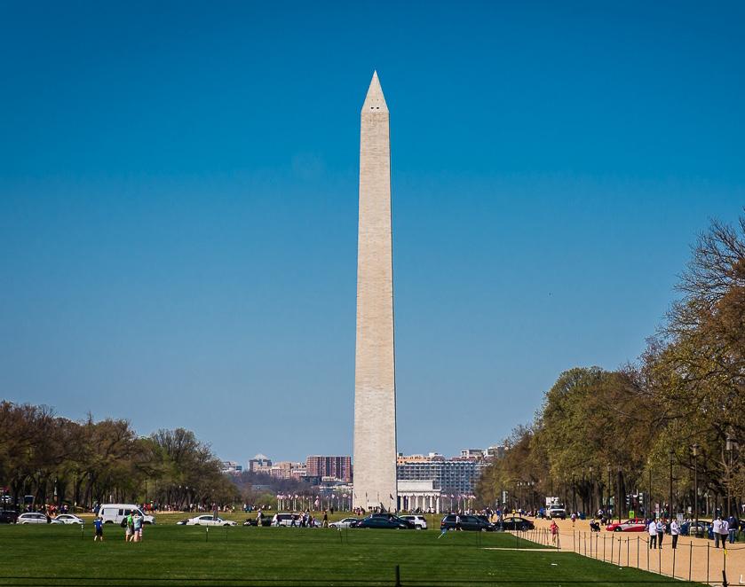 The Washington Monument is an obelisk on the National Mall in Washington, D.C.