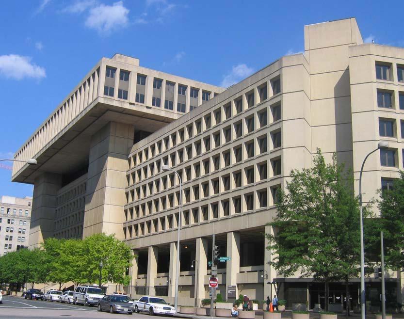 The J. Edgar Hoover Building is the headquarters of the Federal Bureau of Investigation (FBI). Work on the superstructure began in May 1971.