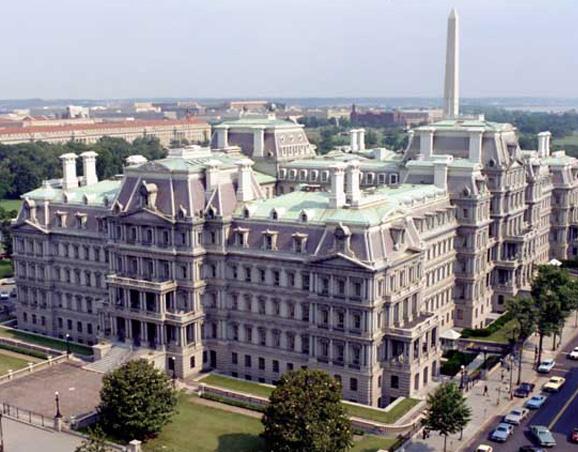 The Old Executive Office Building, now renamed the Eisenhower Executive Office Building, is a National Historic Landmark, that was built between 1871 and 1888. Designed by Alfred B.
