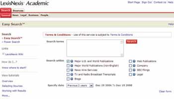 LexisNexis Academic Powerful Professional Interface With the same design and advanced features developed for the professional Lexis and Nexis services, LexisNexis Academic makes getting good results
