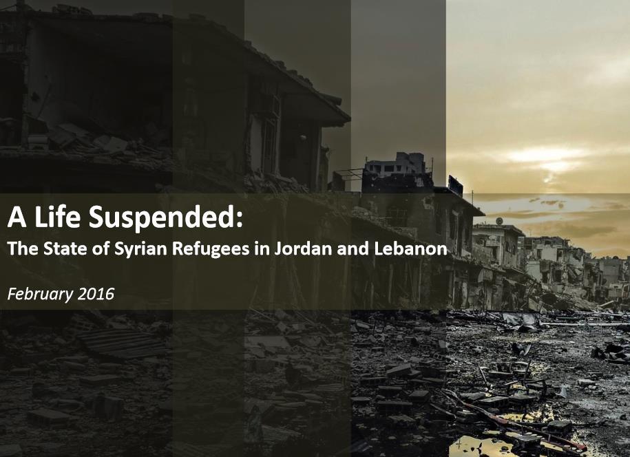 A LIFE SUSPENDED: THE STATE OF SYRIAN REFUGEES IN JORDAN AND LEBANON Ipsos MENA surveyed 2,200 Syrian Households in Lebanon and Jordan, gathering information on over 13,000 Syrian refugees, looking
