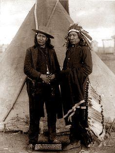 Two Ogala chiefs, American Horse (left) and Red Cloud (right) led the