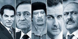 Images- Left to Right Tunisia: Ben Ali Egypt: Hosni Mubarak Libya: Muammar Gaddafi Syria: Bashar al-assad Yemen: Ali Abdullah Saleh Which