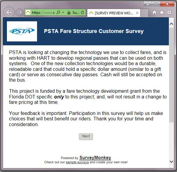 Background Inform Fare Policy Development Conducted survey online, with printed surveys also available