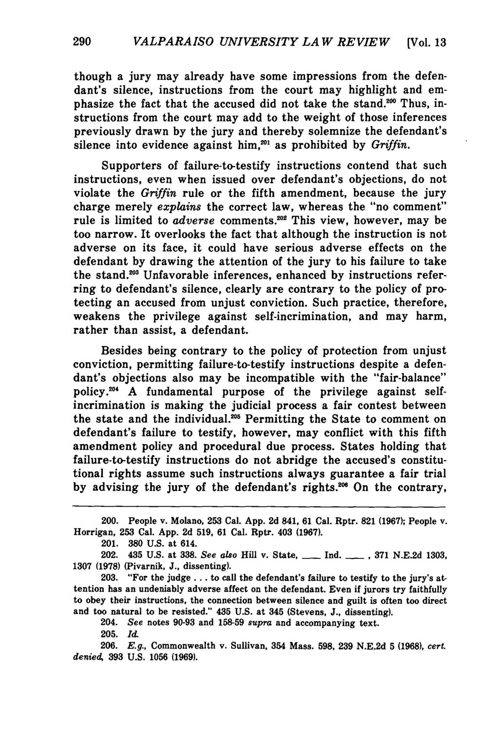 Valparaiso University Law Review, Vol. 13, No. 2 [1979], Art. 3 290 VALPARAISO UNIVERSITY LAW REVIEW [Vol.