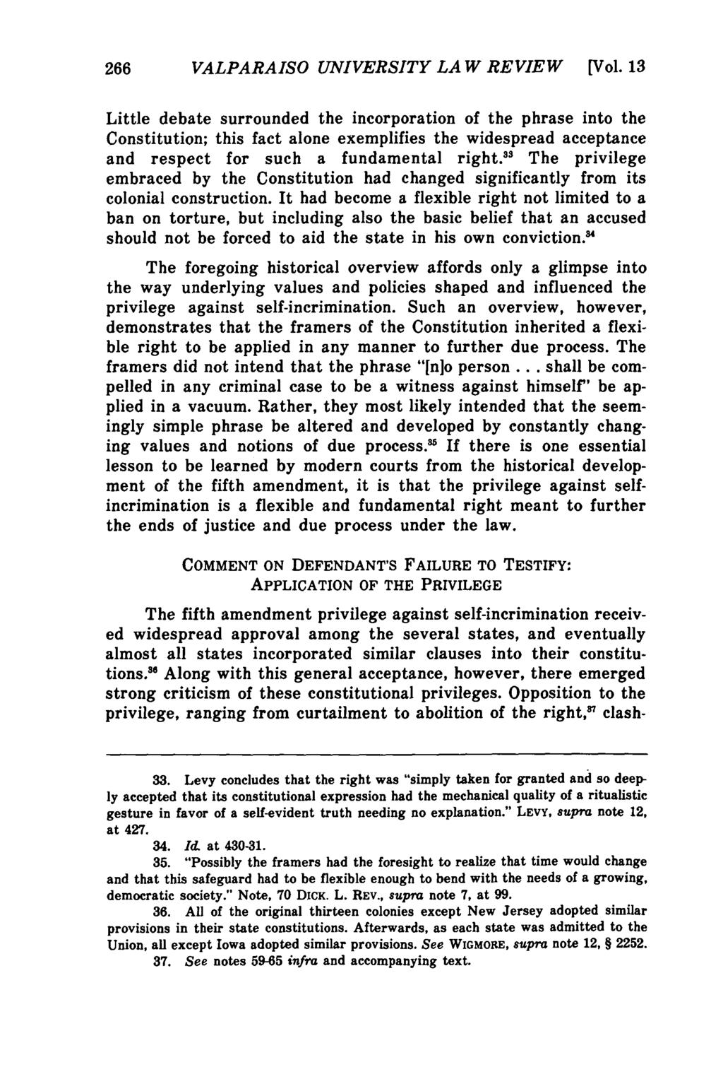 Valparaiso University Law Review, Vol. 13, No. 2 [1979], Art. 3 266 VALPARAISO UNIVERSITY LA W REVIEW [Vol.