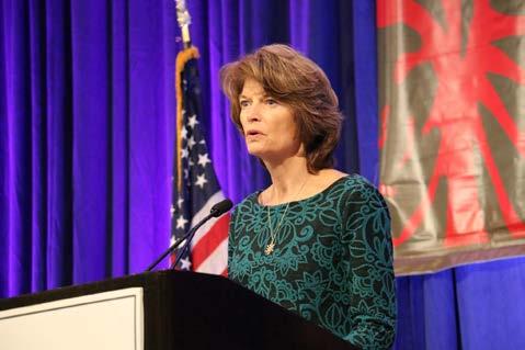 Senator Lisa Murkowski (AK) was next to take the stage and ensured the audience of tribal leaders that she continues to be committed to Indian Country.