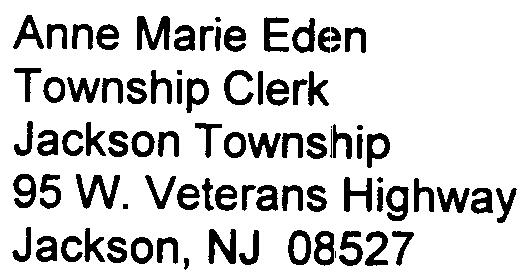 Morristown, NJ, 07963 Anne Marie EdE~n Township Clerk