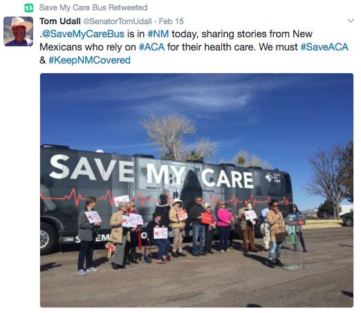 This Week s Bus Tour Coverage Highlights: Arizona PBS Phoenix: Untitled // February 14 Phoenix TV News: Save My Care Rally // February 14 New Mexico Las Cruces Sun: Save My Care Bus Tour to stop for