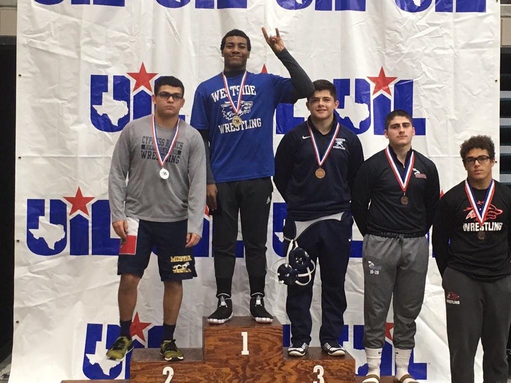 Wrestling Sending Four to State Last weekend, Westside Wrestling placed second in the UIL Region 3-6A tournament at the Merrell Center.