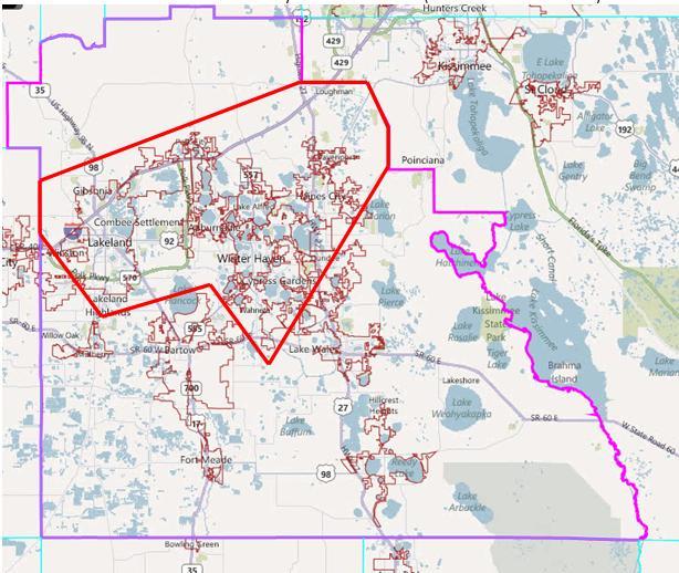 Cent-2: Keep the cities of Winter Haven and Lakeland, as well as northeast Polk County, Separate from the Rest of Polk County Description: Keep Winter Haven, Lakeland, and the northeast portion of