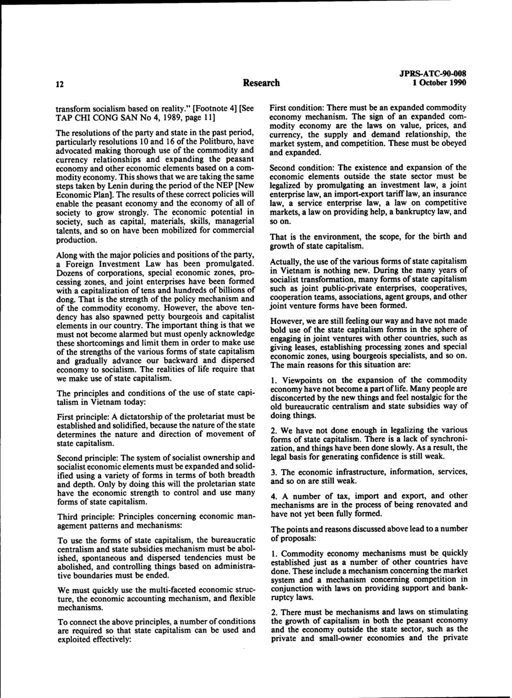 12 Research 1 October 1990 transform socialism based on reality.
