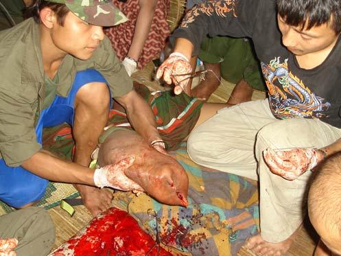 Chapter 4: Landmines On 20 February 2007, the Camp Commander of Bawgali Gyi SPDC army camp adjacent to the Kler Lah relocation site in Toungoo District, Karen State forced an unspecified number of
