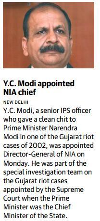 News Analysis Page-1 Another senior IPS officer, Rajni Kant Misra, has been appointed