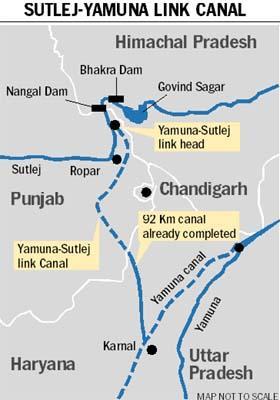 Continue Page-2- INLD(Indian National Lok Dal) supporters block highways over SYL canal Satluj Yamuna Link Canal (SARYU) or SYL as it is popularly known, is a