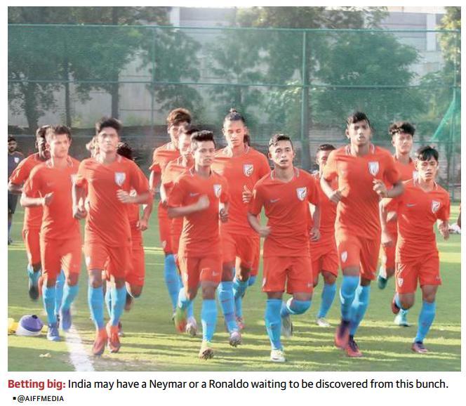 Page-15- A watershed moment for Indian football The host makes its debut in a World Cup, takes on USA in its opener The most beautiful game is a simple expression on the field stay