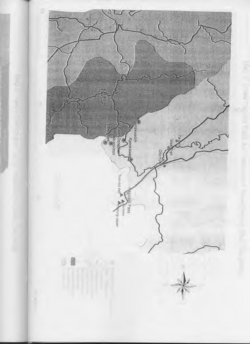 Map of Three Pagoda Pass and Halockhani Resettlement