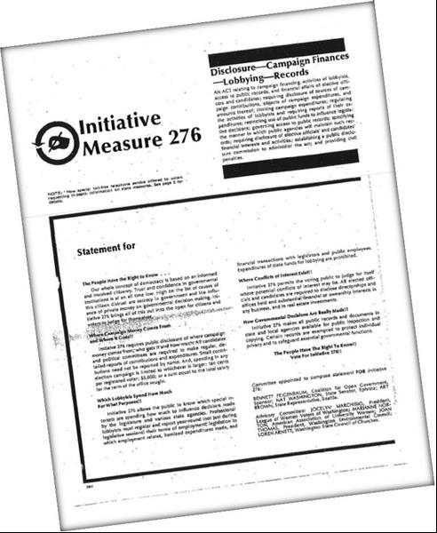 Washington s Open Public Records Act (PRA) Passed in 1972 Initiative