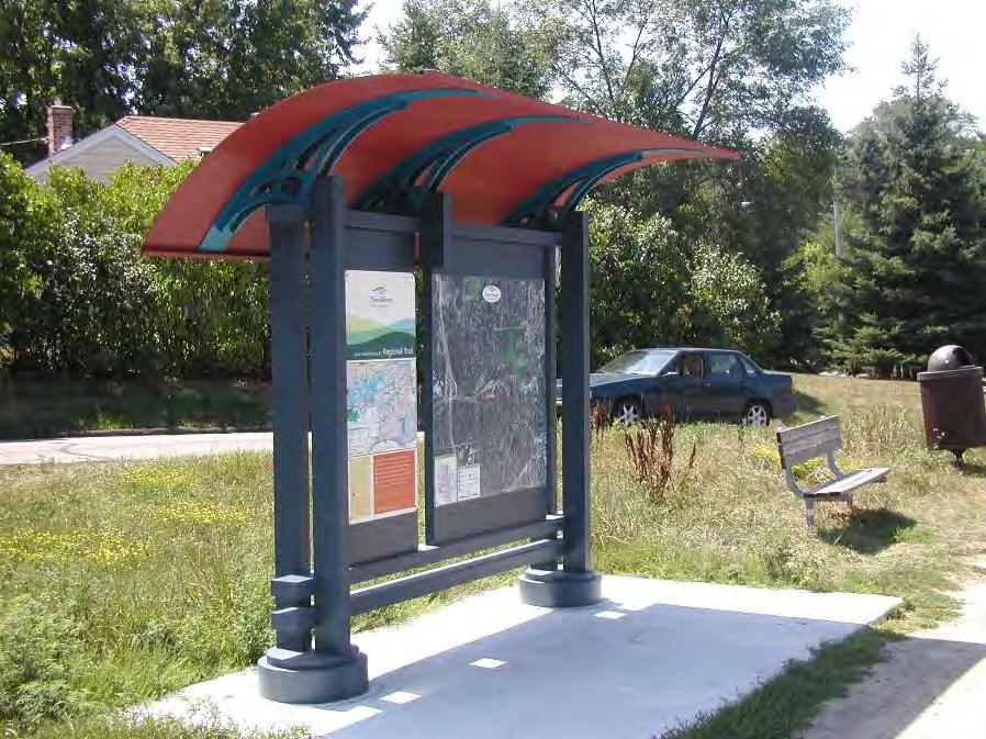 System kiosks are typically located at the beginning and ends of each trail,