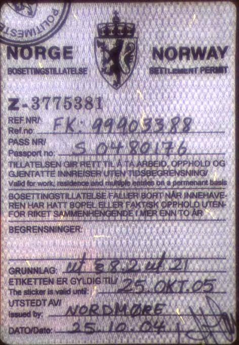 permit of Norway