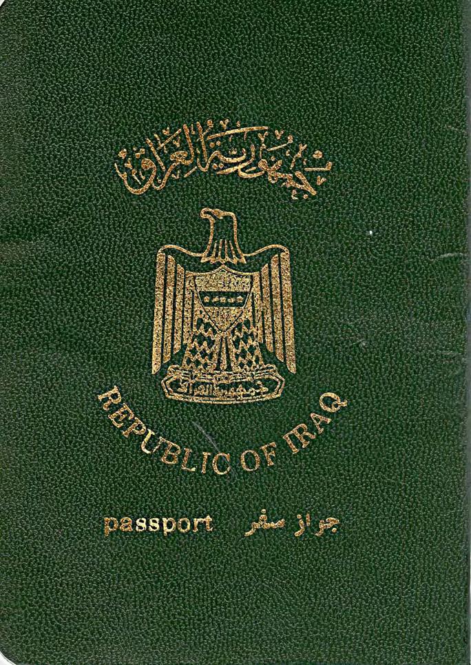 Passport from the Republic of Iraq A blank Passport is stolen.