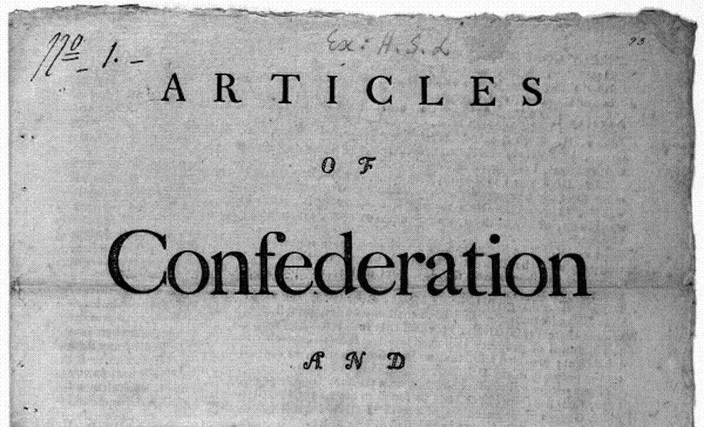 Articles of Confederation In partners: 1. Find a placard of one of the eight features of the Articles of Confederation. 2.