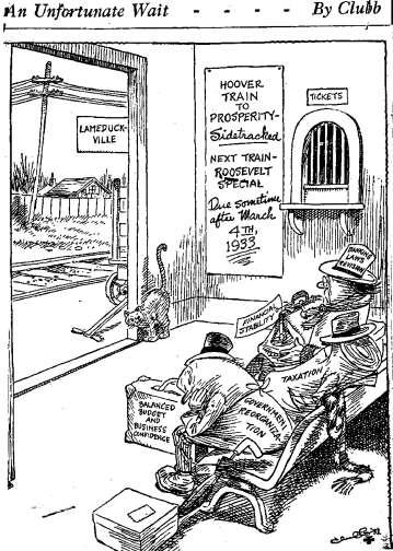 Hoover's Humiliation in 1932 Hoover had been swept into the presidential office in 1928, but in 1932, he was swept out with equal force, as he was defeated 472 to 59.